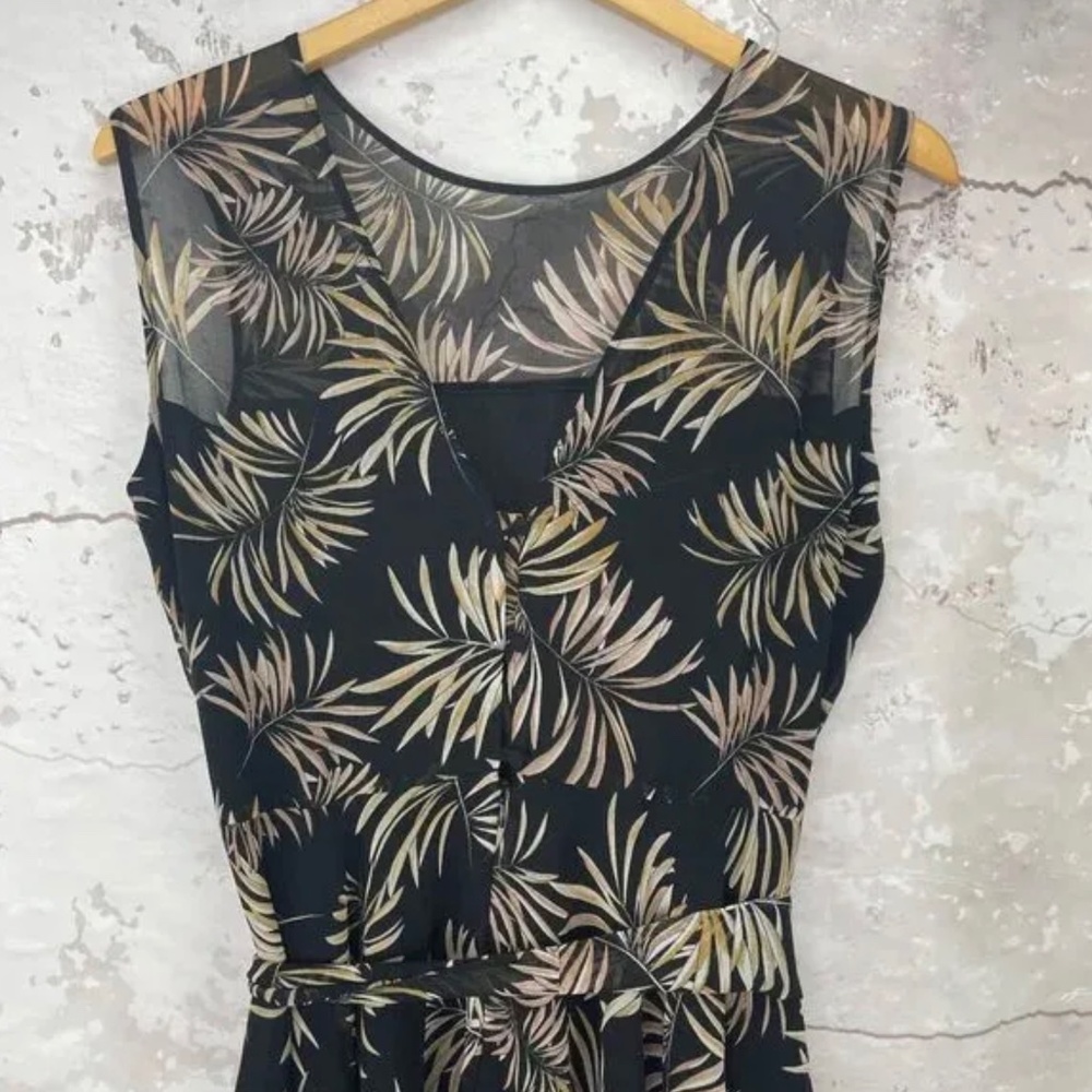 Marella Black Tan Leaf Women's Dress - Made in Italy - Picture 7 of 7